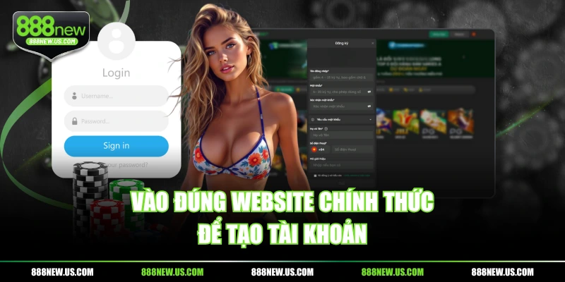 Vào đúng website chính thức để tạo tài khoản